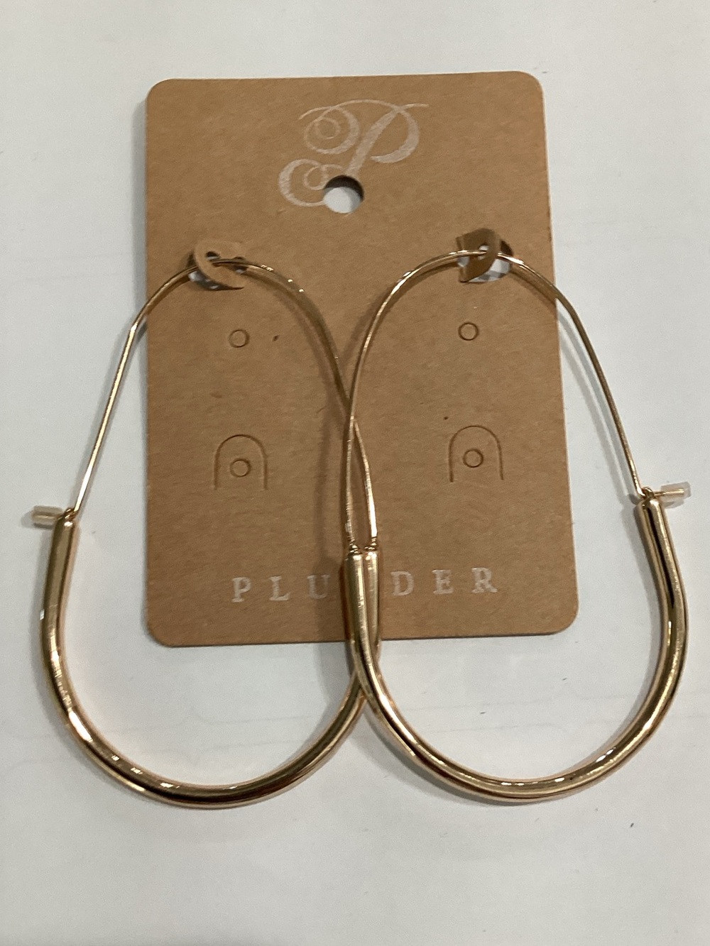 Plunder‎ Shiny Gold Teardrop Hoop Earrings